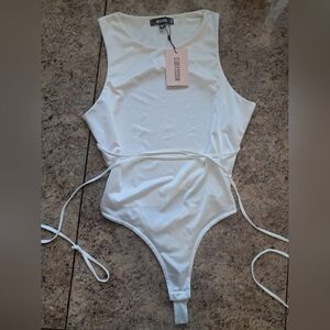 NWT Missguided White Bodysuit, Womens Sz 12